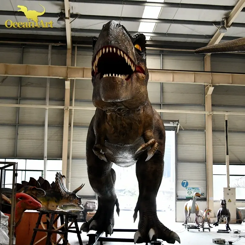 Dinosauro parco artificiale 3D grande animatronic trex dinosaurus china robot dinosauro fornitore