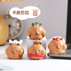 Capybara Resin Ornament Round Animal Shape Home Decoration Artistic Craft Gift for Birthday Christmas Valentine's Day - Product Image 5