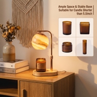 Lampe chauffe-cire en verre naturel avec bras métallique courbé réglable en hauteur, couleur or rose, pour un cadeau de luxe Wabi Sabi Mid Century