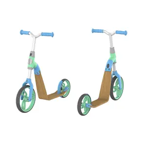 New design 2 in 1 rotatable bicycle scooter kids wooden scooter/balance bike