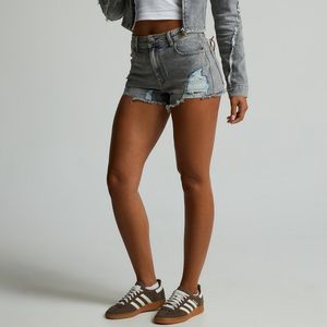 Pakaian modis celana pendek Denim Vintage wanita, celana pendek Denim pinggang tinggi - Product Image 4