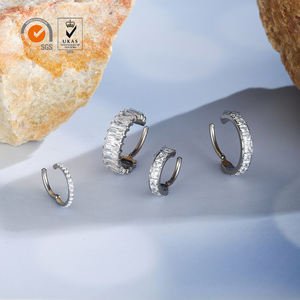 Nouveau Giometal Anneau segmenté articulé en titane ASTM F136 entièrement serti de pierres, pour <span class=keywords><strong>piercing</strong></span> hélix, cartilage, <span class=keywords><strong>tragus</strong></span>, bijoux de corps - Product Image 3