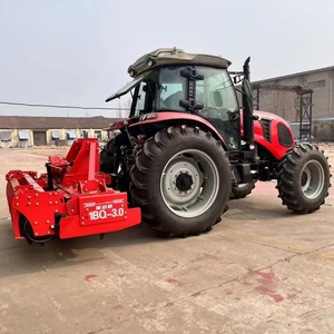 Tractor Rojo con Implemento de Labranza Rotativa 1BQ-3.0 para Cultivo Agrícola - Product Image 1
