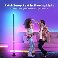 Lampu Lantai Sudut LED Smart Tuya Alexa Modern Dekorasi Warna Impian Sinkronisasi Musik RGB untuk Ruang Tamu Kamar Tidur