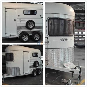 Custom Two Straight Load Deluxe Float <b>Trailer</b> Floats with Cupboard European Standard Horse Carriage Carts - Product Image 4