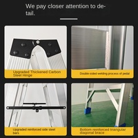 Échelle pliante en alliage d'aluminium soudé, échelle en A sur mesure pour la construction et l'usage domestique, vente directe en gros