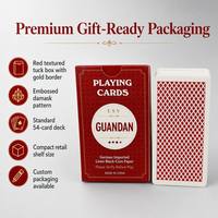 Cartes à Jouer Guandan Personnalisées OEM/ODM - Boîte Cadeau de Poker en Papier Noir Allemand Écologique et Durable avec Logo Personnalisé CMYK 4 Couleurs