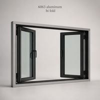 Porte pliante à double battant en aluminium 6063 certifiée écoénergétique avec double vitrage à valeur U de 0,23 pour terrasse extérieure