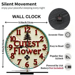 Round Wooden <b>Wall</b> <b>Clock</b> 25x25cm Simple Line <b>Design</b> Quiet Quartz Home Living Room Decor - Product Image 5