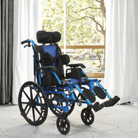 Fauteuil roulant inclinable en alliage d'aluminium pour adultes et enfants Paralysie cérébrale Pédiatrie CP Poussette