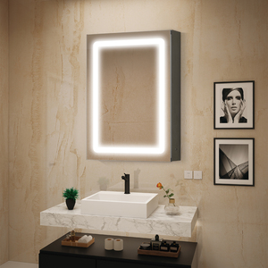 Sensor Touch <b>Switch</b> Luxury Hotel Bathroom Decorative Mirror Cabinet Anti Fog Illuminated Led Light Smart Wall Medicine Cabinet - Product Image 1