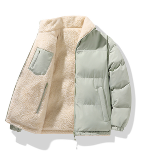 Maglione di agnello a doppia faccia per uomo donna moda giovanile caldo cappotto esterno con cerniera - Product Image 1