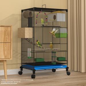 Jaula para Pájaros de Lujo Ecológica al por Mayor, Jaula Grande de Alambre de Hierro con Patrón Sólido, Estilo Casa de Arte, Bandeja de Plástico, Caja de Palet - Product Image 3