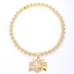 Fashion Shine Trust <span class=keywords><strong>nessuno</strong></span> ciondolo a forma di <span class=keywords><strong>cuore</strong></span> collana e bracciale oro placcato in argento realizzato in resistente in lega di zinco gioielli - Product Image 3
