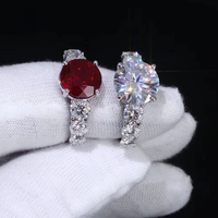 Bijoux Nais Moissanite, luxe, six griffes, 5 carats, VVS1, moissanite, anneaux en argent S925, bijoux en argent pour femmes