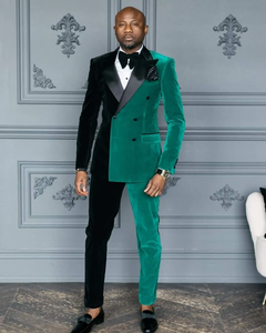 Trajes de Etiqueta para Hombre Hechos a Medida, Chaqueta de Hombre con Solapa de Pico de Terciopelo, Traje Formal para Fiesta de Graduación, 2 Piezas - Product Image 6