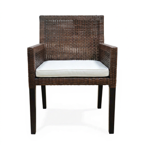 Handmade modern classic <b>dining</b> <b>chair</b>, featuring rattan wicker and solid wood craftsmanship perfect for kitchens, hotels, banquet - Product Image 1