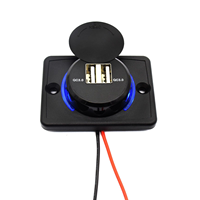 Chargeur USB double port 12V 24V Entrée 5V 2.1A Sortie pour bus voiture marine