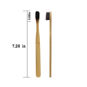 Custom Logo Ultra Soft Biodegradable Recycled Wooden Nano Bristle Bamboo Toothbrush with Kraft paper box