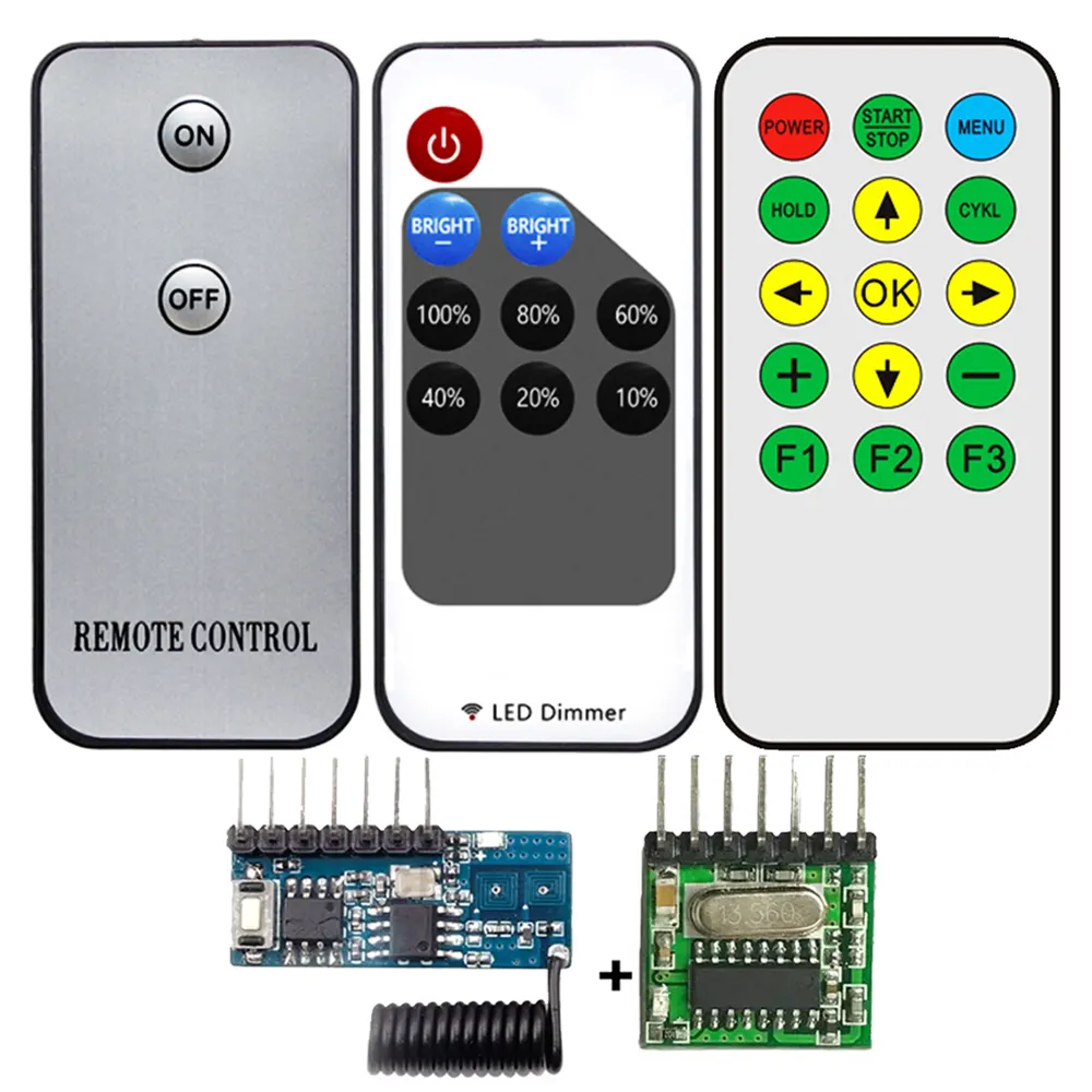 Type de carte de crédit Slim IR 4/5/6/7/8/9/10 télécommande à 21 boutons Module récepteur lumière LED ventilateur télécommande