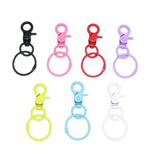YIWANG Mousqueton pivotant avec anneau de sécurité, connecteur porte-clés DIY coloré, boucle mousqueton en métal laqué, porte-clés à anneau fendu - Product Image 2