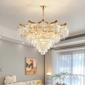 Nordic Living Room hang Lamp Modern Luxury Golden Crystal Chandelier Led for Living Room Bedroom - Product Image 1