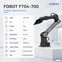 Akurasi Tinggi ±0.1mm Lengan Robot Industri 6 Axis FT04-700 Beban Angkut 7kg Lengan Robot Otomatis untuk Penanganan & Penyortiran Presisi