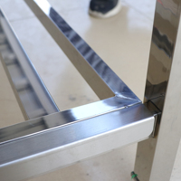 Table de travail pliante portable en acier inoxydable à double niveau pour cuisine commerciale et extérieur – Prix abordable