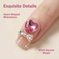 Faux Ongles en Acrylique de Haute Qualité Style Français Faits Main Incrustés Formes Amande, Cercueil, Carrées Pré-dessinées à Coller sur les Doigts – Vente en Gros