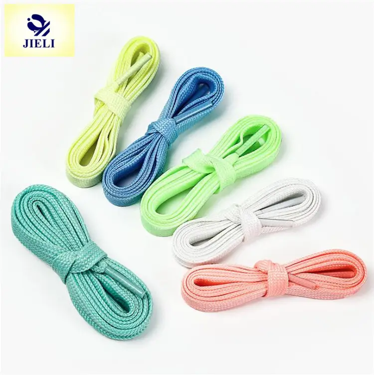 Jieli Luminous Shoestrings Fashion Glowing Shoe laces Flat Luminous Shoelaces for Running Shoes
