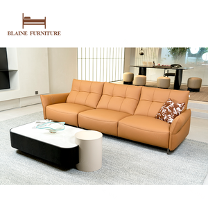 BLAINE Original 313 Offre promotionnelle Canapé sectionnel moderne quatre places en cuir véritable et bois, ensemble de meubles de salon - Product Image 3