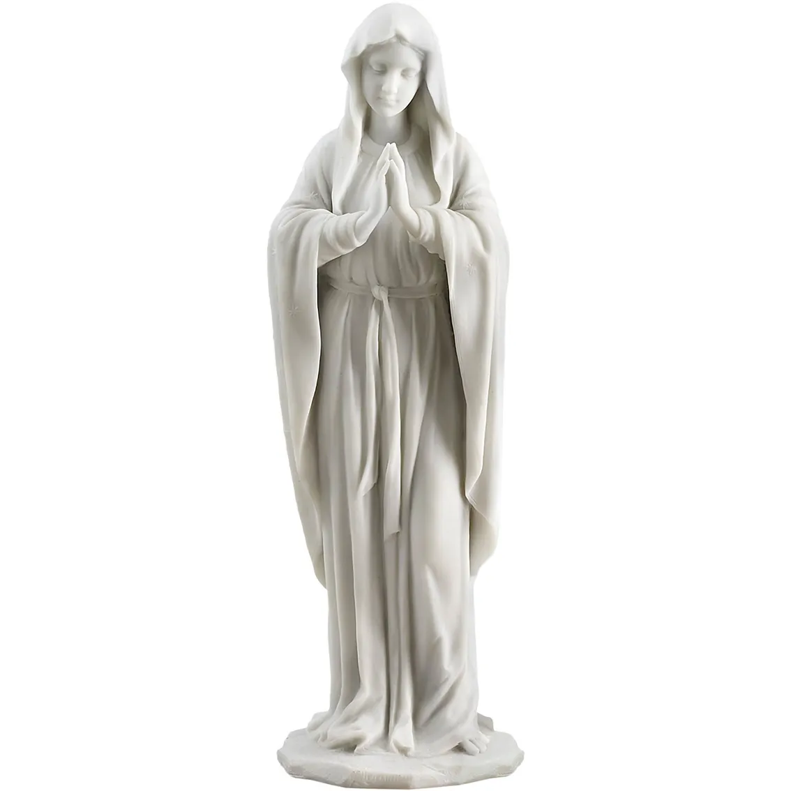 Küçük beyaz mermer bakire Mary heykeli taş Our Lady masa heykel