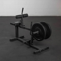 Machine à développer les mollets Tellus réglable et durable, presse à jambes, entraînement musculaire, équipement de musculation en acier noir, charge de plaques universelle