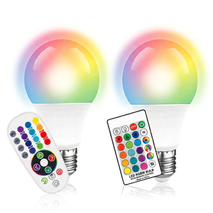 Bombilla LED RGB Globo 12W A65 E27, Carcasa de Plástico, Temperatura de Color Gradualmente Variable, Control Remoto, Regulable Solar, CRI 80 - Product Image 1