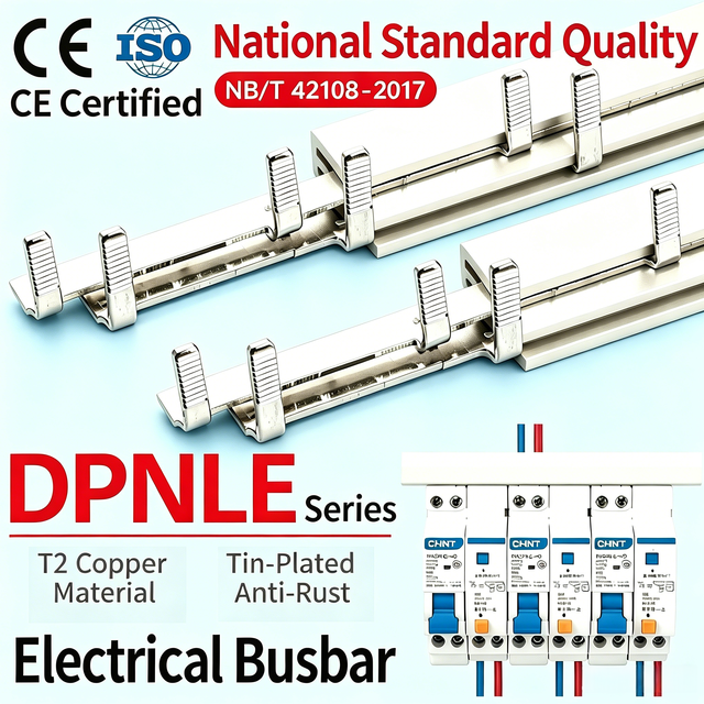 63A DPNLE 1P+N Pin Type Copper Comb Busbar Insulated Electrical Bus Bar for MCB RCBO Tinned Red Copper Anti-rust CE ISO9001
