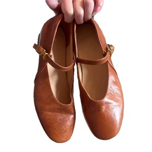 Round Toe Mary Jane Flats Genuine Leather T-<b>Strap</b> <b>Buckle</b> Closure Comfort Women All Seasons Solid Color - Product Image 5