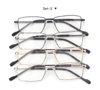 Lunettes optiques à monture métallique transparente en stock de couleurs mélangées, bon marché, vente en gros, 2 $