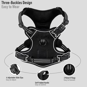 Custom Nylon <b>Dog</b> Collar Leash Tactical <b>Dog</b> <b>Harness</b> Sets With Double Metal Buckles Comfortable Padded for <b>Dogs</b> - Product Image 4