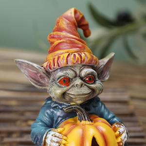 Gnomo Decorativo de Resina para <span class=keywords><strong>el</strong></span> Hogar con Diseño de Calabaza Alienígena de Halloween, <span class=keywords><strong>Duende</strong></span> de Jardín Rudolph - Product Image 2