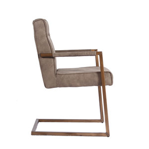 Mobili soggiorno poltrona struttura in metallo bracciolo in pelle marrone sedia da pranzo moderna sedia nordica <span class=keywords><strong>sedie</strong></span> per <span class=keywords><strong>cucina</strong></span> gambe in metallo - Product Image 3
