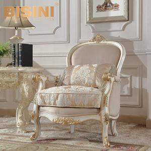 Set di Divani per Salotto <span class=keywords><strong>in</strong></span> Stile Classico Europeo Reale con Intagli <span class=keywords><strong>in</strong></span> <span class=keywords><strong>Legno</strong></span> e Tessuto Beige e Dorato - Product Image 3