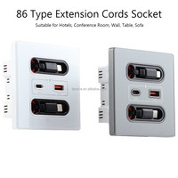 86 tipe 20W soket dinding USB pengisian cepat Panel sakelar kompatibel Android Apple 2 kabel Data tipe-c untuk sakelar ponsel