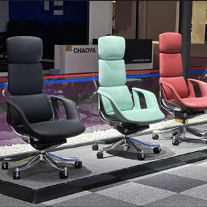 Ergonomic Ghế da ghế da màu đen Ergonomic Ghế văn phòng cho ông chủ quản lý thiết kế độc đáo - Product Image 2