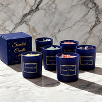 Lilin Aroma Kedelai Mewah Kustom Natal & Diwali Aromaterapi Pewangi Rumah Buatan Tangan Vegan Tahan Lama Kotak Hadiah