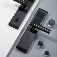 Serrure de porte intelligente en acier inoxydable poli avec application TTlock, étanche, sans clé, avec clavier à code et déverrouillage par carte pour usage hôtelier