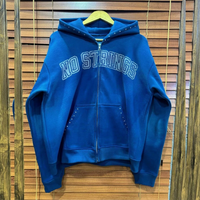 Sudadera con capucha extragrande para hombre, sin cordones, bordada en 3D, transpirable, con cremallera, forro polar de invierno, cortavientos, ecológica, con detalles de pedrería