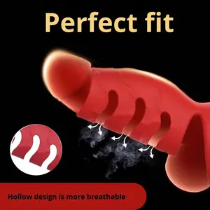 ของเล่นทางเพศแบบสั่นพร้อมรีโมทคอนโทรลสำหรับผู้ชาย ช่วยชะลอการหลั่ง ทำจากซิลิโคนนุ่ม พร้อมห่วงรัดองคชาตสำหรับคู่รัก - Product Image 5