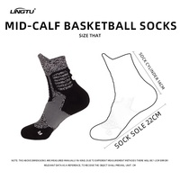 LINGTU Offre Spéciale High Elastic Colorful Grip Elite Sports Basketball Socks Running Ankle Athletic Sock