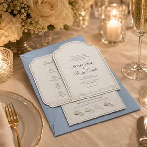 Cartes d'invitation de <span class=keywords><strong>mariage</strong></span> personnalisées, dorure à chaud, gaufrage, débossage, ensemble de papeterie d'invitation de luxe - Product Image 2