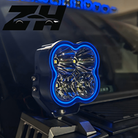 Nouveau projecteur LED Quad Clover 4 pouces 15000LM 12V-24V DC avec DRL séquentiel, lampe de travail tout-terrain pour montant A, garantie 3 ans